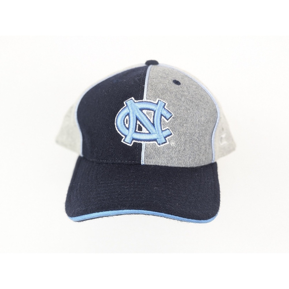 UNC‎ Tar Heels Fitted Hat 7 7/8 Wool Pro Grey Blue Colorblock North Carolina
